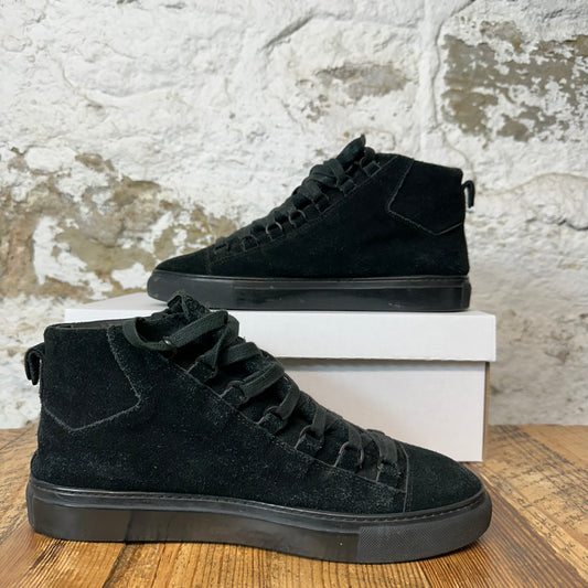 Balenciaga High Triple Black Suede Arena Sneaker Sz 8 (41)