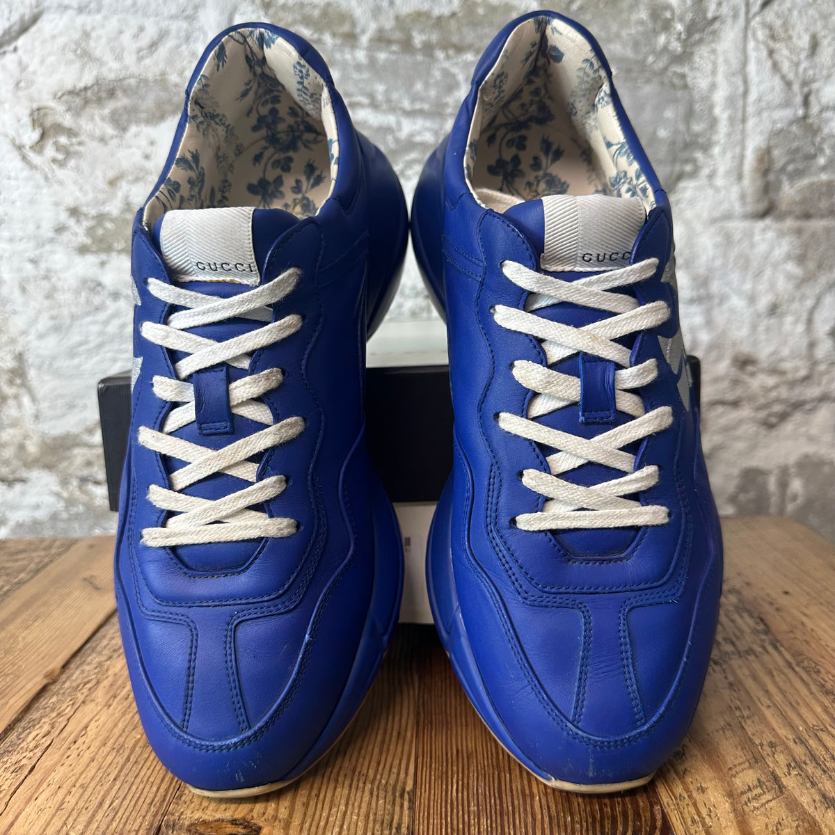 Gucci Rhyton Silver NY Blue Sneaker Sz 9.5
