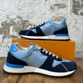Louis Vuitton Blue Monogram Navy Runaway Sneaker Sz 6.5 (5LV)