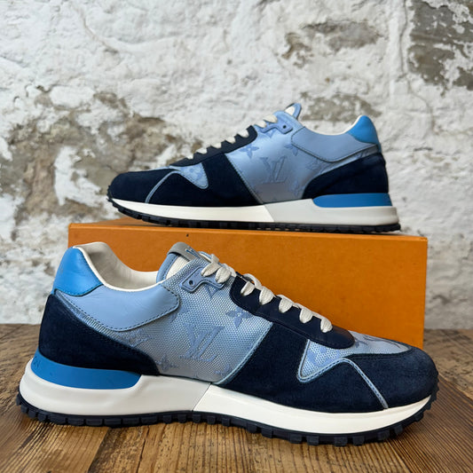 Louis Vuitton Blue Monogram Navy Runaway Sneaker Sz 6.5 (5LV)