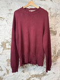 Marni Burgundy Small Neck Spellout Sweater Sz L (50)