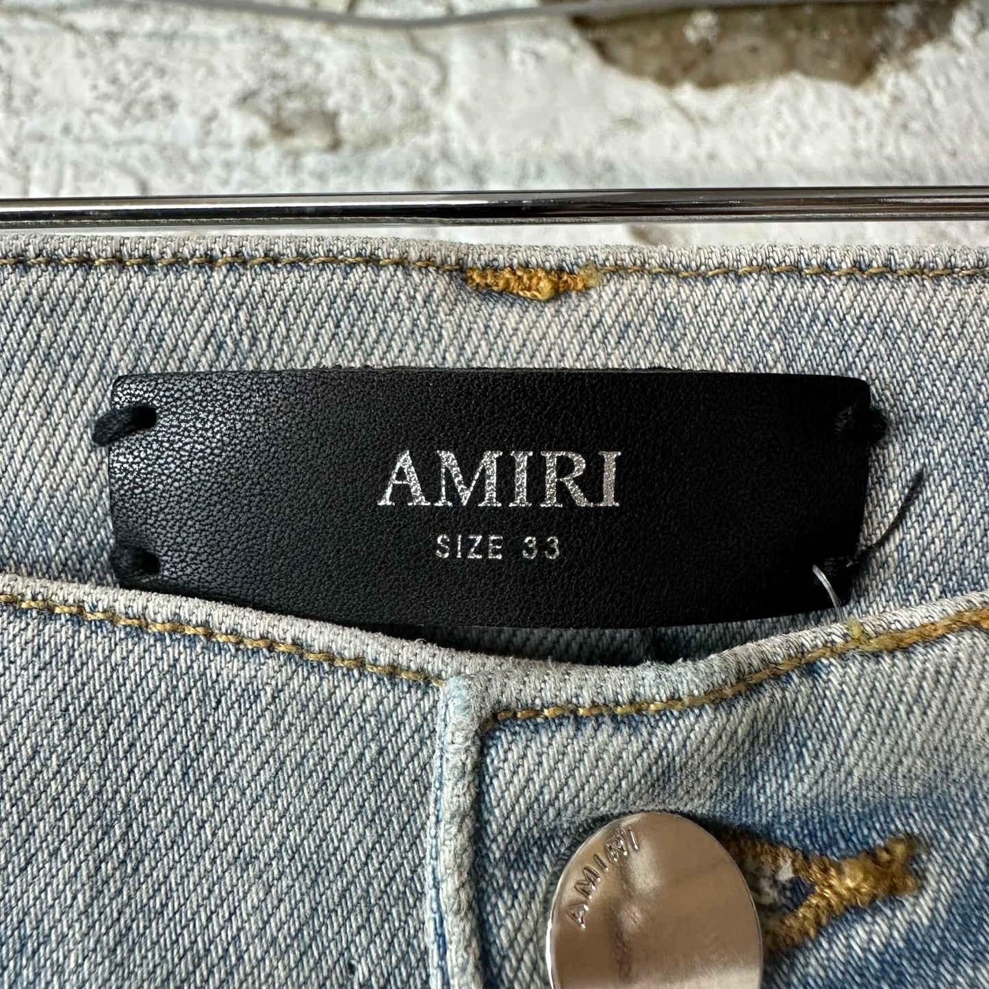 Amiri Domino Applique Blue Denim Jeans Sz 33