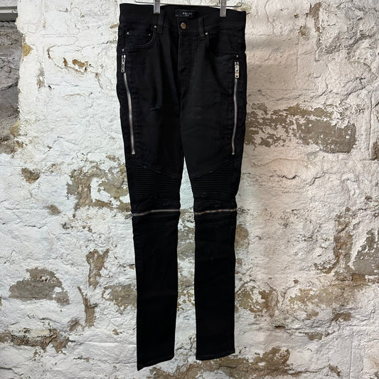Amiri MX2 Black Patch Black Denim Jeans Sz 29