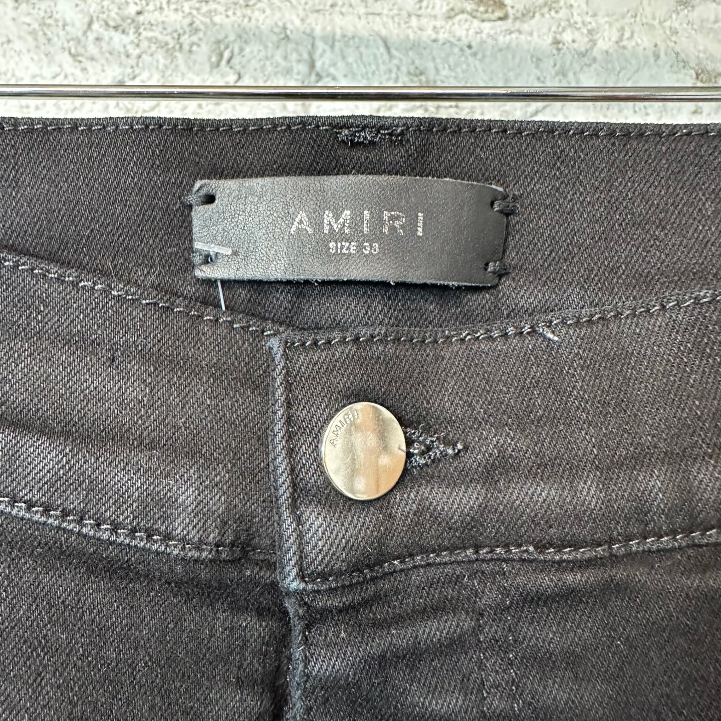 Amiri Plain Black Distressed Denim Jeans Sz 38