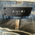 Amiri White Paisley Print Blue Denim Jeans Sz 32