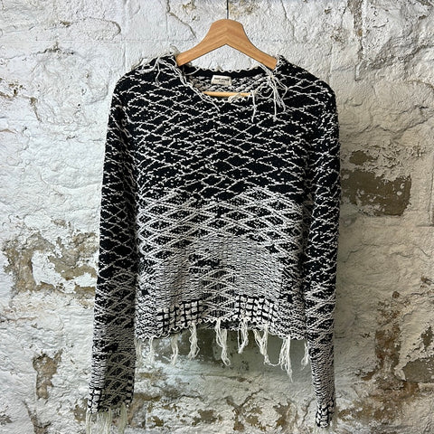 Saint Laurent Black White Knit Sweater