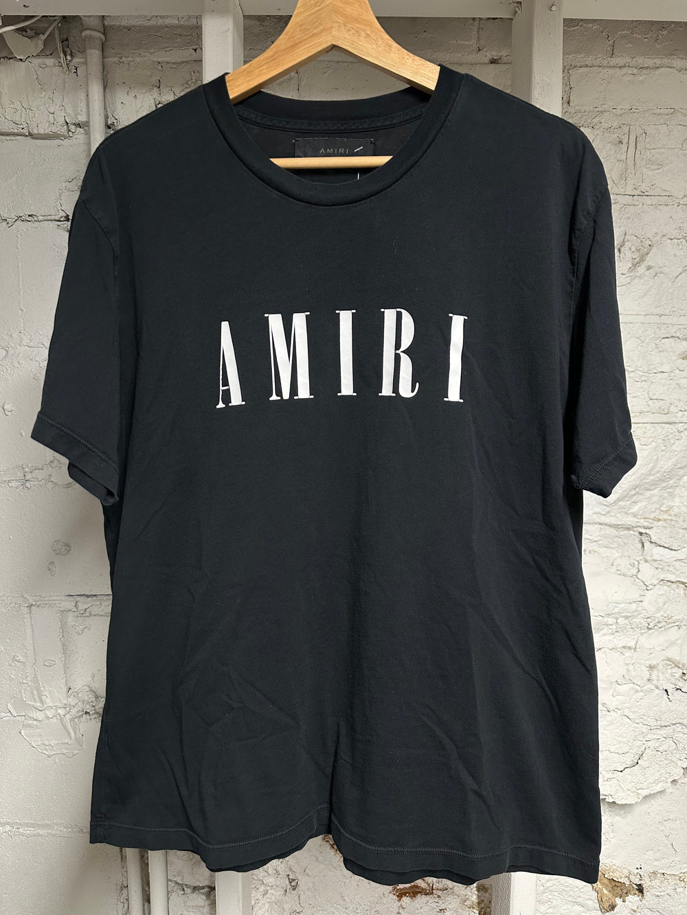 Amiri White Spellout Black T-Shirt Sz S