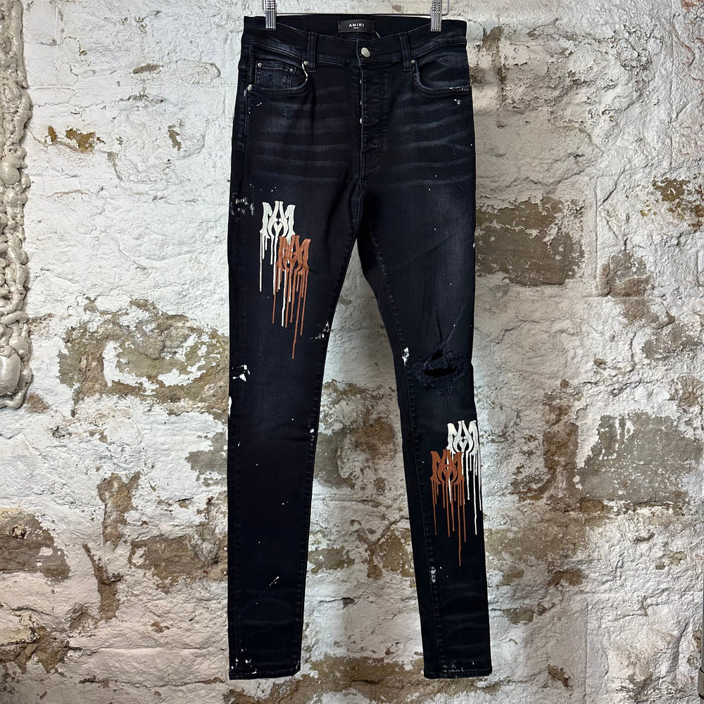 Amiri MA Drip Black Denim Jeans Sz 31