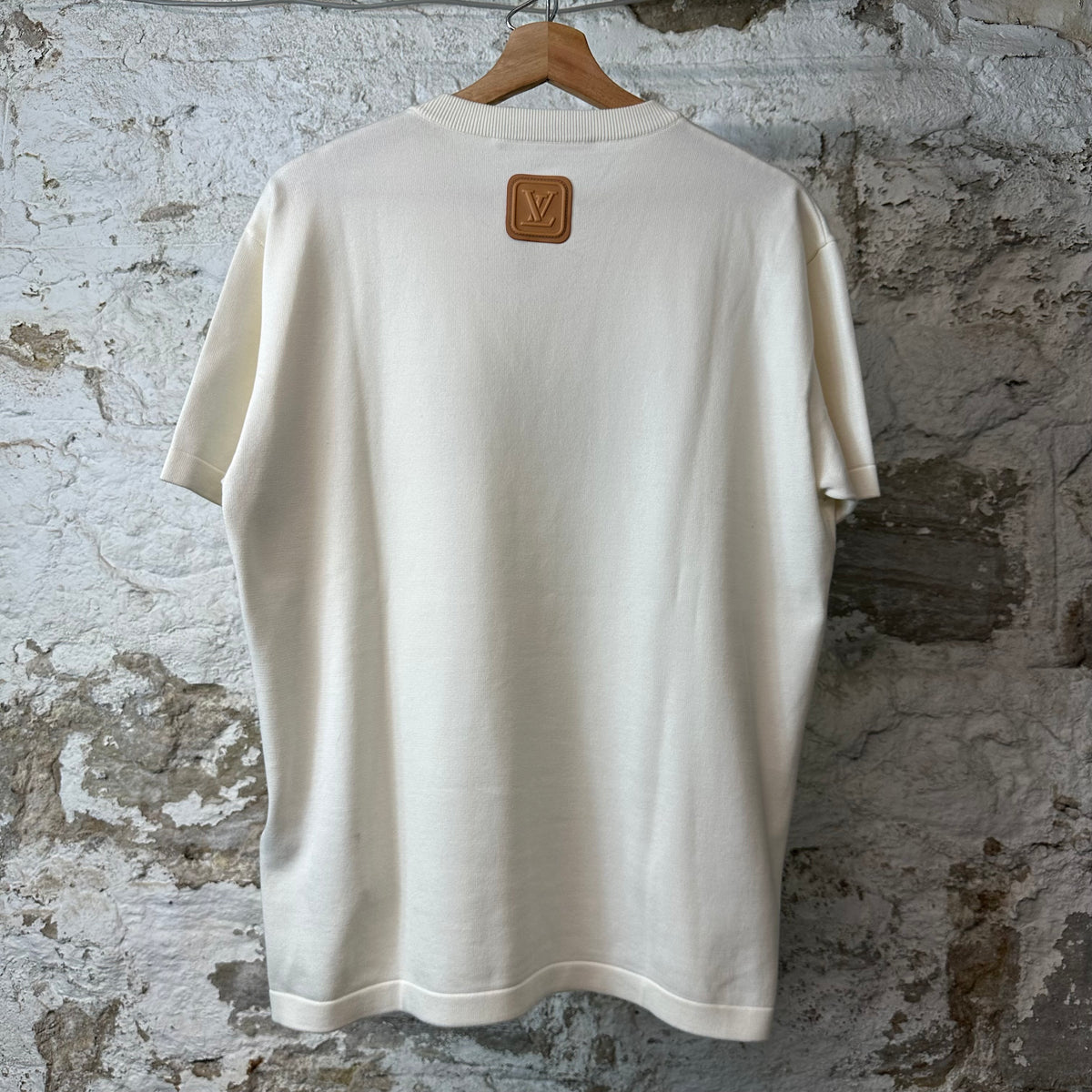 Louis Vuitton Lovers Patch Knit White T-Shirt Sz S