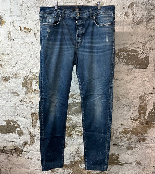 Amiri Plain Dark Blue Denim Jeans Sz 38