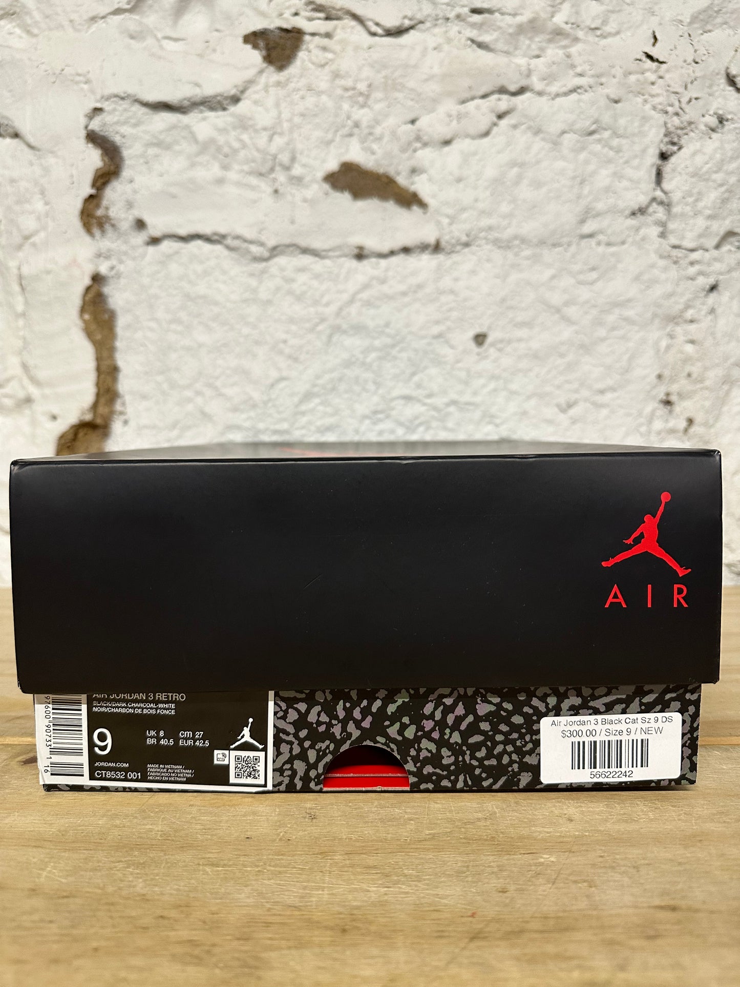 Air Jordan 3 Black Cat Sz 9 DS