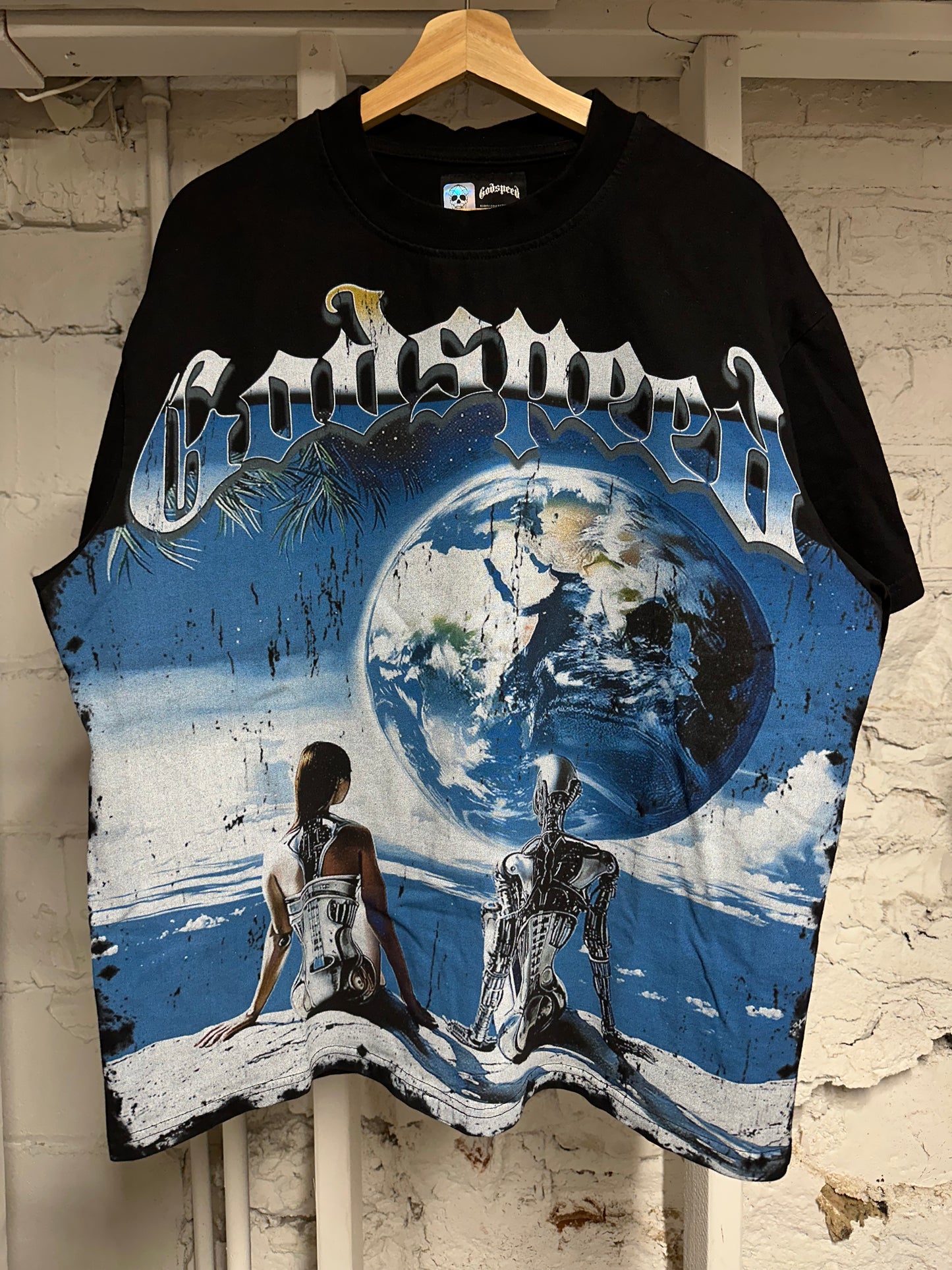 Godspeed Space Robot Black T-Shirt Sz M