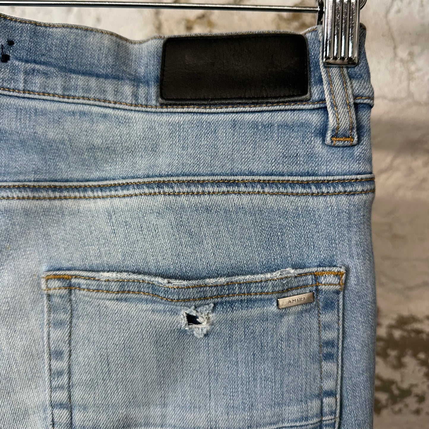 Amiri MX1 Blue Tie Dye Blue Denim Jeans Sz 32