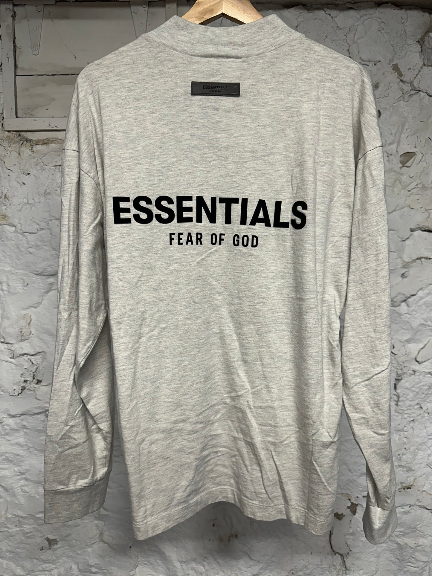 Fear of God Essentials Light Oatmeal L/S T-Shirt Sz M