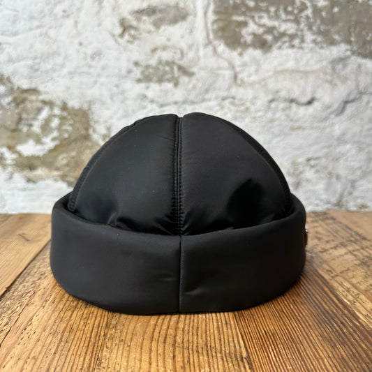 Prada Renylon Padded Black Beanie Sz XL