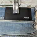 Amiri Knee Hole Plain Blue Denim Jeans Sz 30