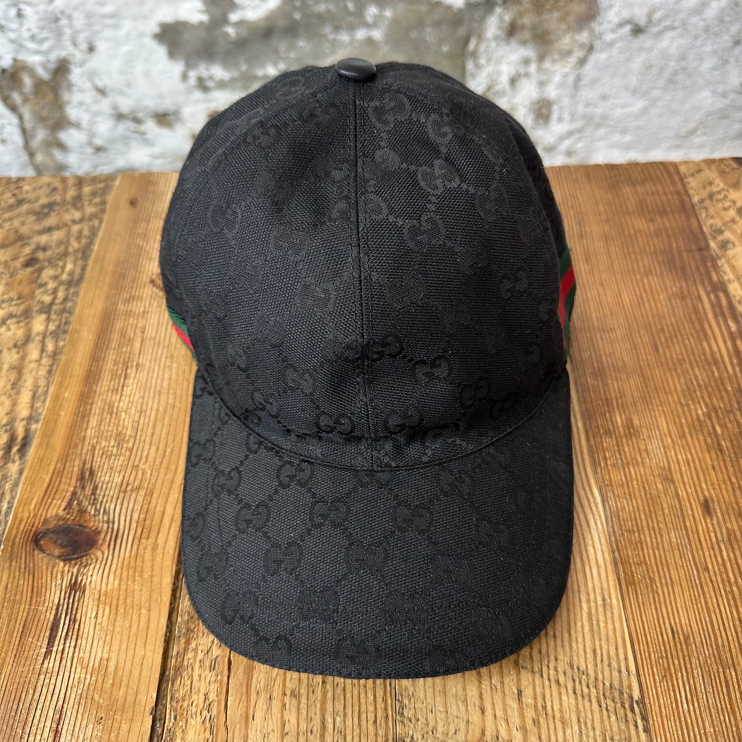 Gucci Black GG Monogram Hat Sz L