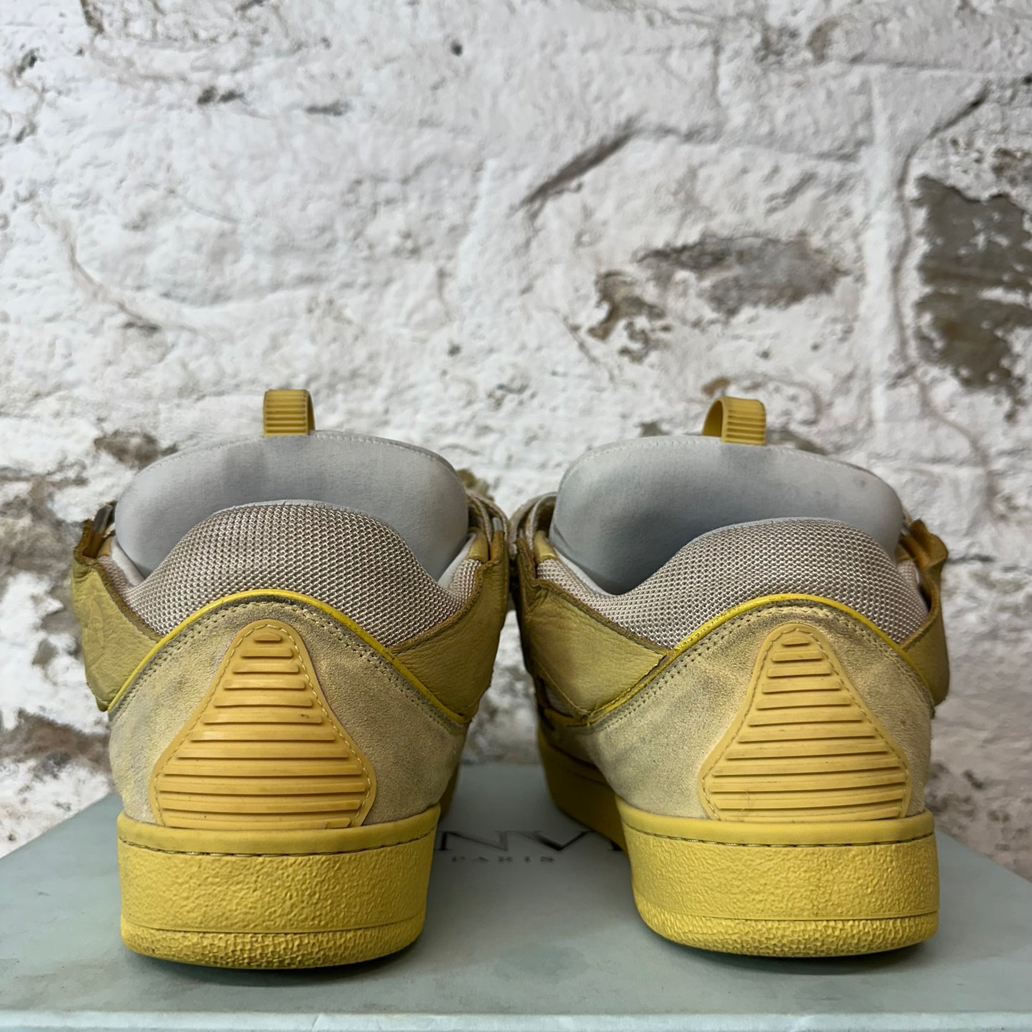 Lanvin Curb Yellow Grey Sneaker Sz 11 (44)