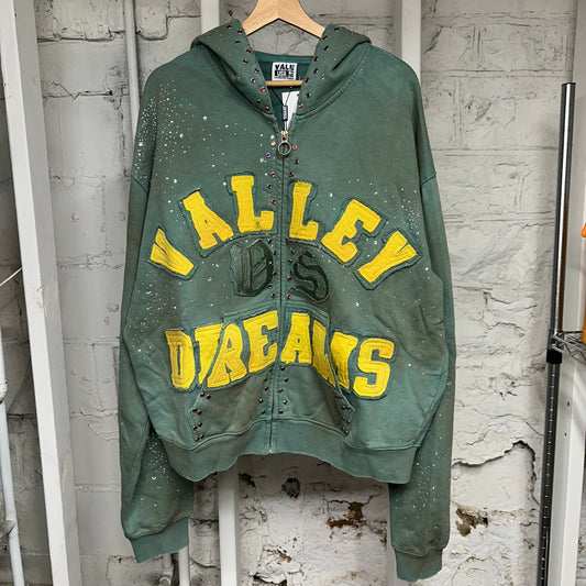 Vale Forever Bank Green Zip-Up Hoodie Sz XL DS