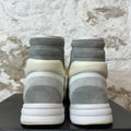 Chanel High Grey White Blue Sneaker Sz 5 (37)