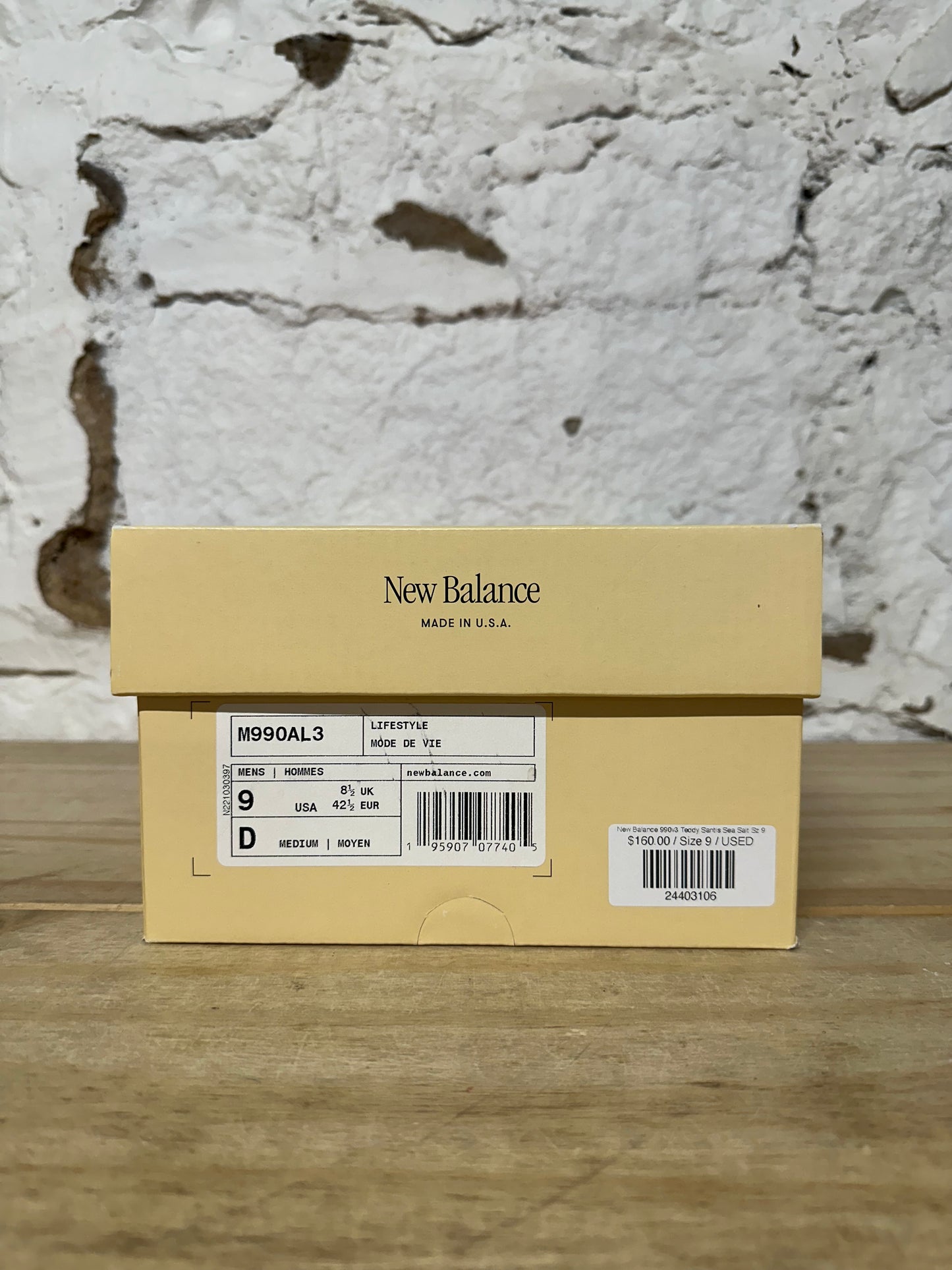 New Balance 990v3 Teddy Santis Sea Salt Sz 9