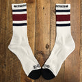 Chrome Hearts Maroon Navy Stripe White Socks DS