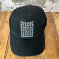 Chrome Hearts White Eyechart Black Trucker Hat