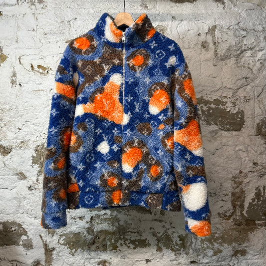 Louis Vuitton Jacquard Camo Fleece Jacket Sz L