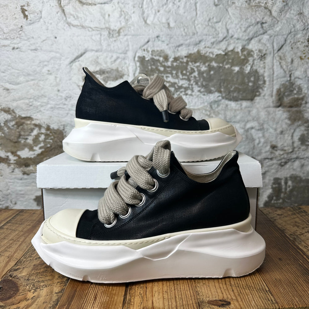 Rick Owens Abstract Black Wax Canvas Milk Sneaker Sz 9.5 (42.5)