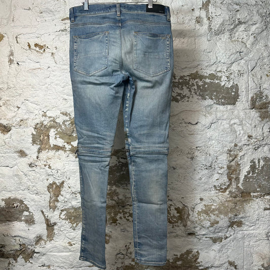 Amiri MX2 Camo Patch Blue Denim Jeans Sz 32