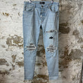 Amiri MX1 Black White Tie Dye Blue Denim Jeans Sz 34