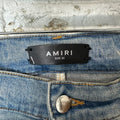 Amiri Black Paisley Spell Blue Denim Jeans Sz 31 (Tailored Short)