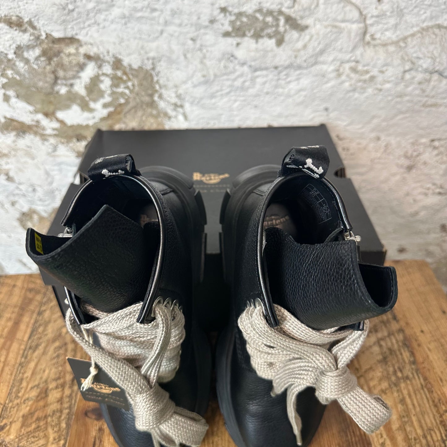 Rick Owens Dr Marten Jumbo Lace Black Sneaker Sz 8.5