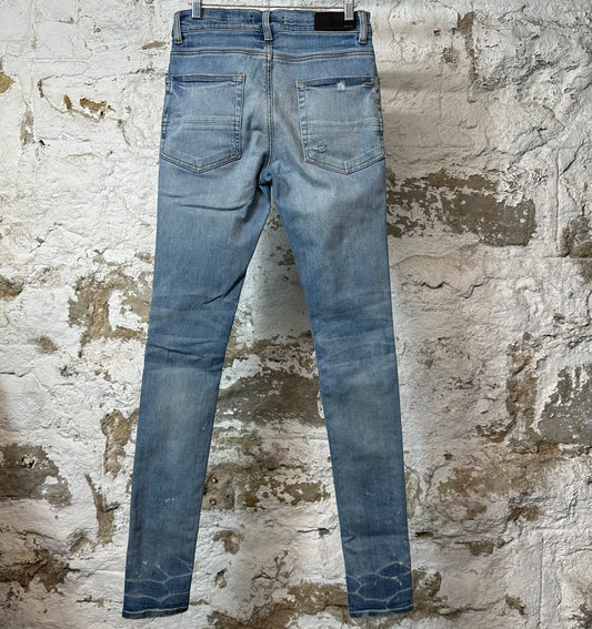 Amiri MX1 Black Playboy Blue Denim Jeans Sz 28