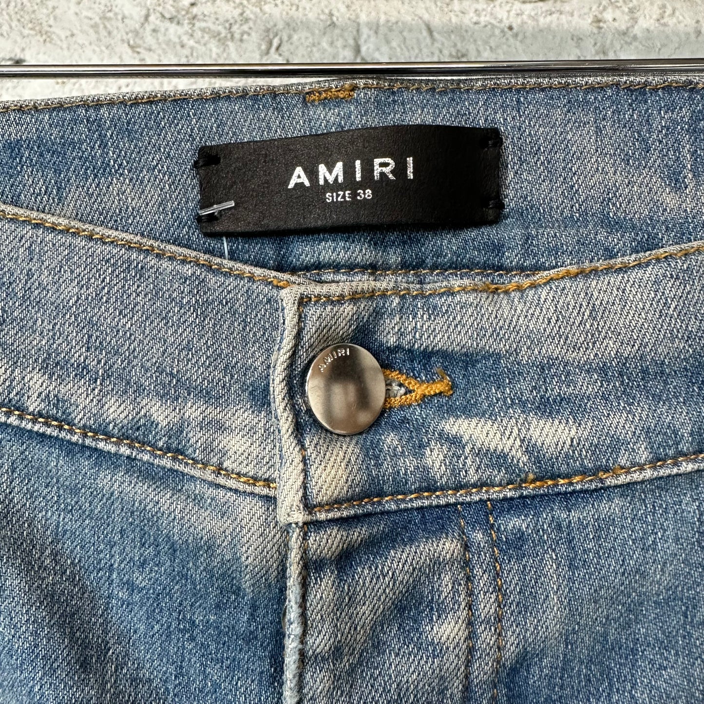 Amiri Red Bones Blue Denim Jeans Sz 38