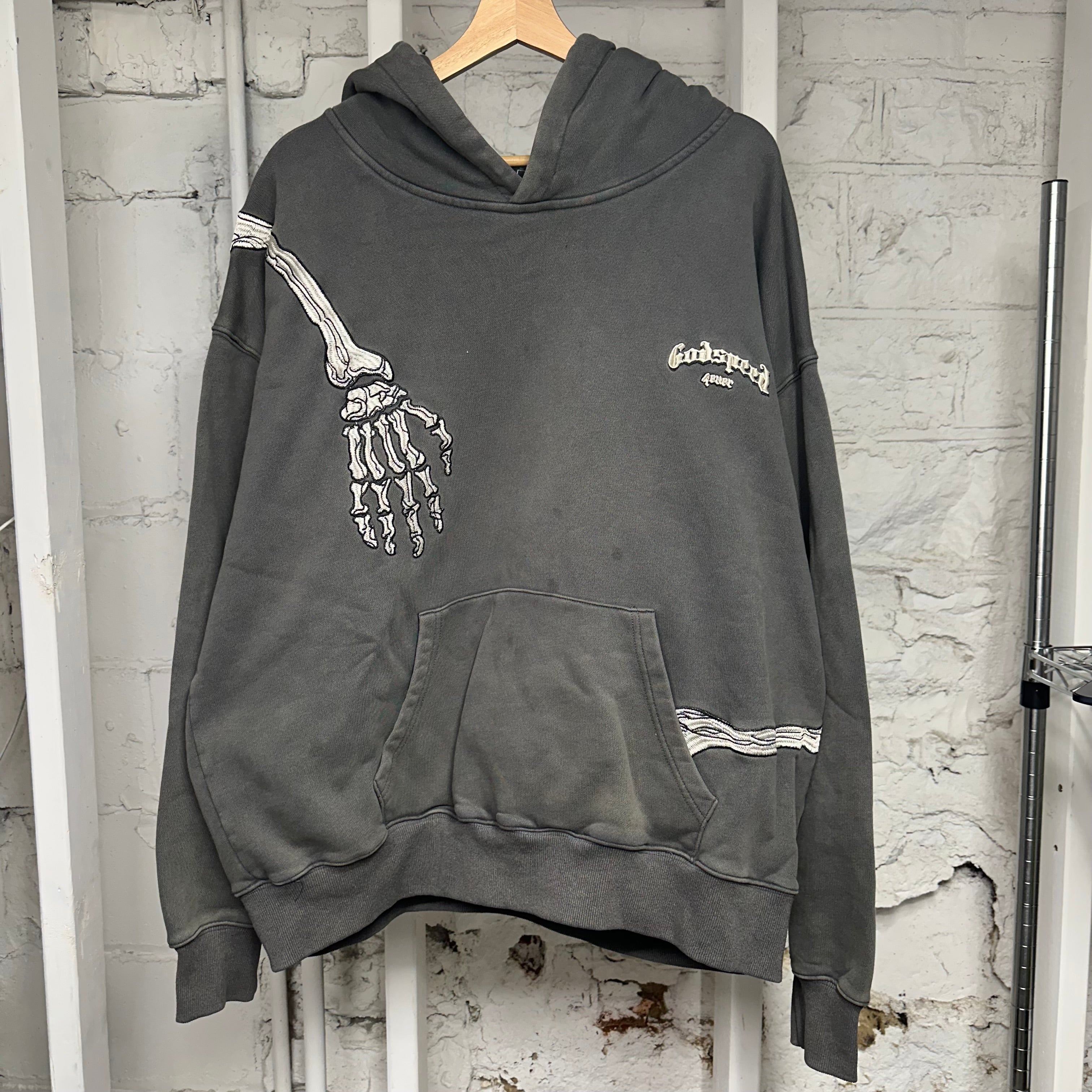 Godspeed R.O.D. Skeleton Grey Hoodie Sz L
