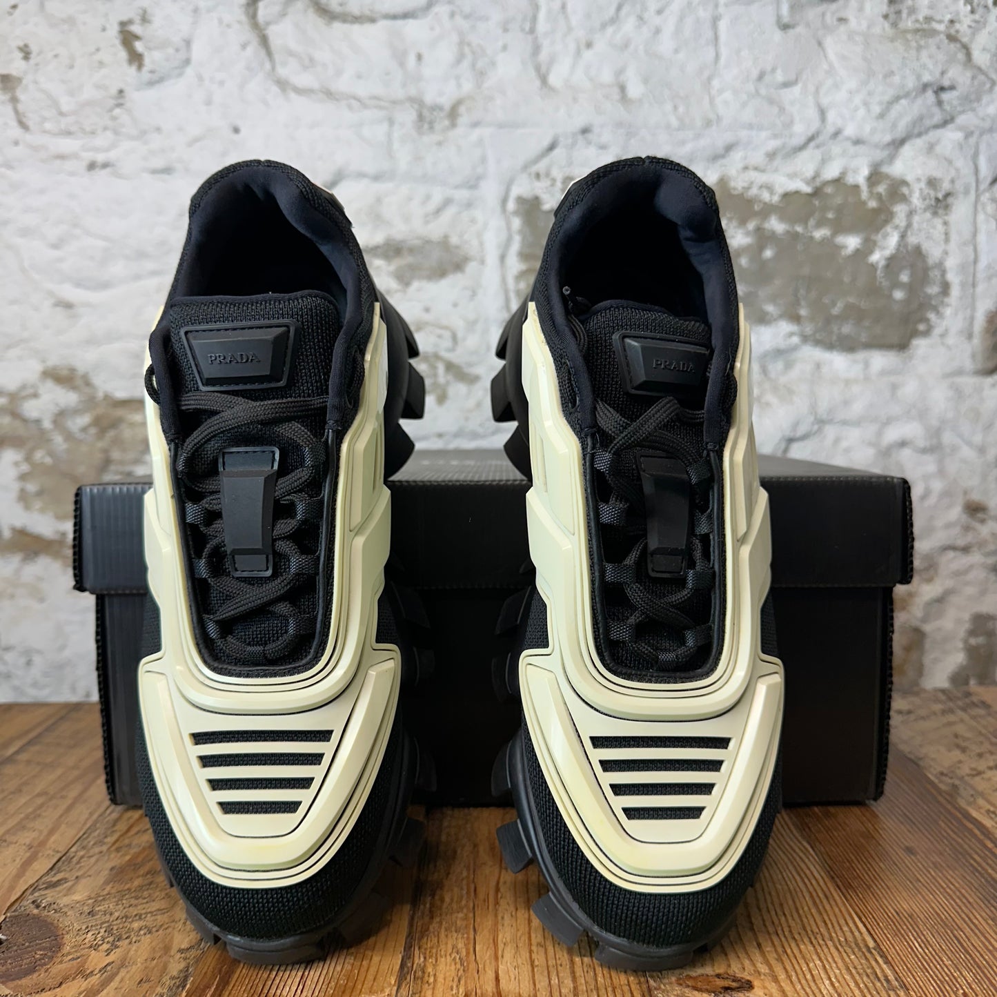 Prada Cloubust Thunder Black White Sneaker Sz 8.5
