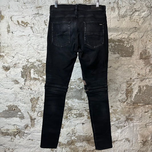 Amiri MX2 Brown Paisley Black Denim Jeans Sz 30