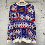 Supreme Best Team Champions White Red Sweater Sz L
