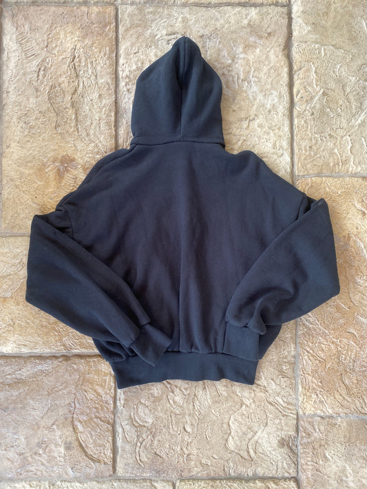 Essentials Jet Black Arch Logo Hoodie