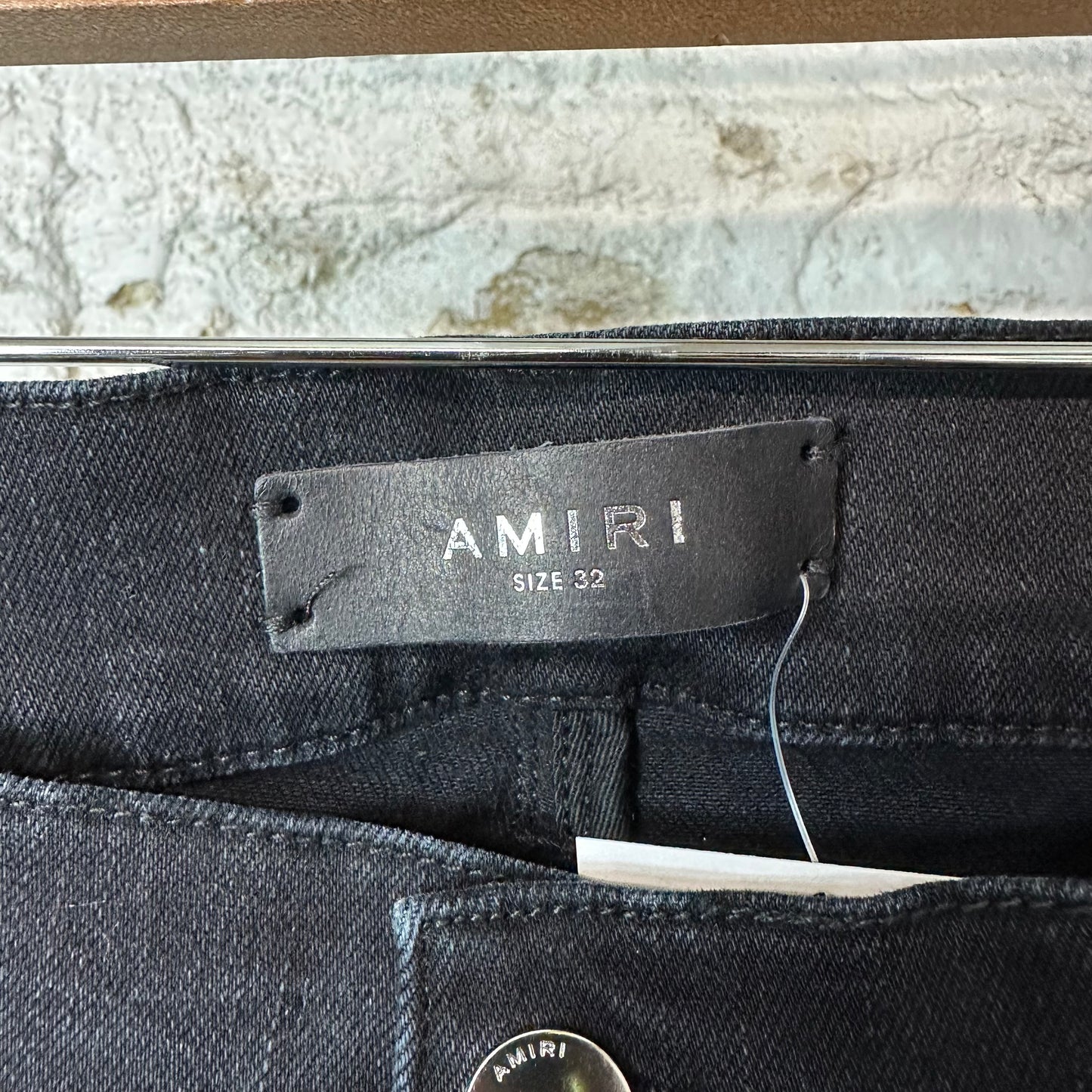 Amiri Plain Faded Black Distressed Denim Jeans Sz 32