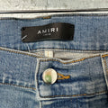 Amiri MX1 Blue Suede Blue Denim Jeans Sz 34