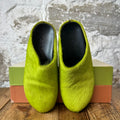 Marni Fussbett Sabot Green Fur Mule Sz 6 (38)