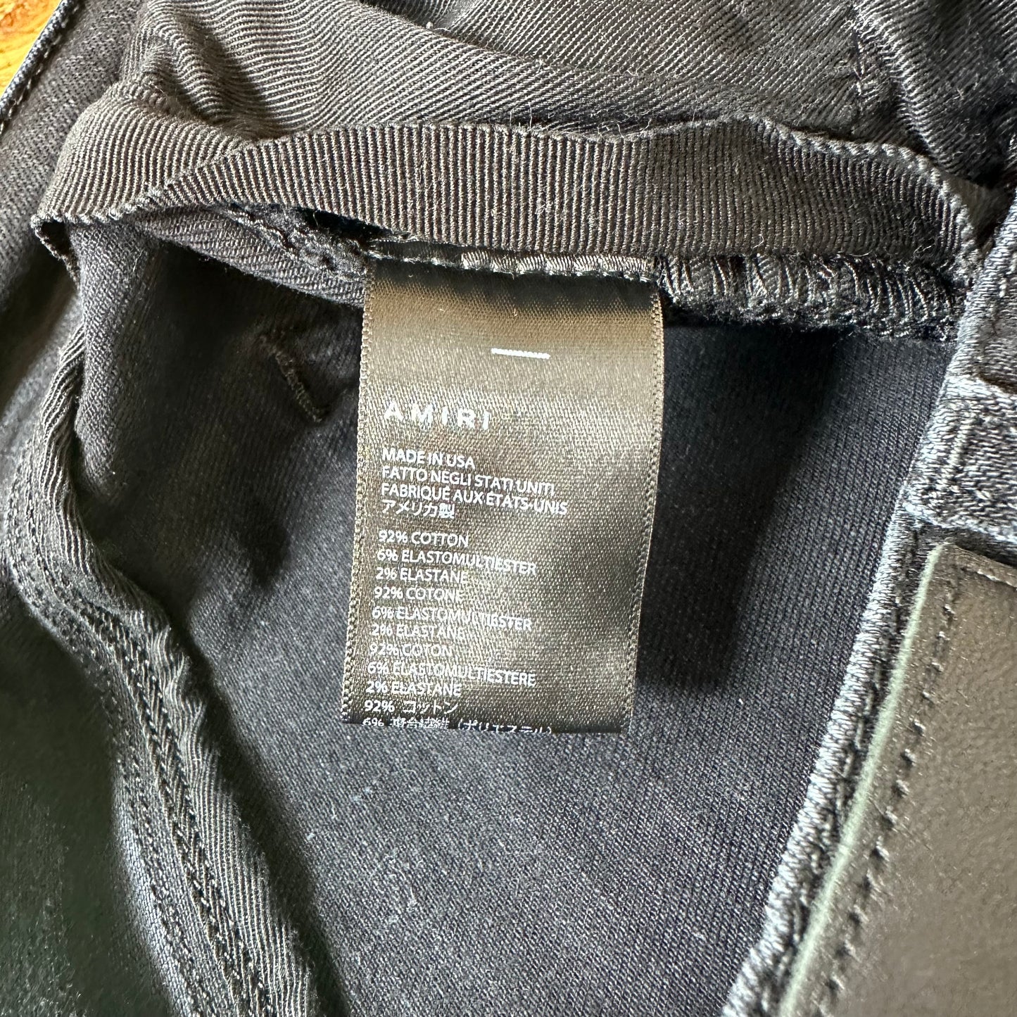 Amiri Plain Faded Black Distressed Denim Jeans Sz 32