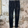 Amiri MX1 Camo Patch Black Denim Jeans Sz 36
