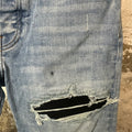 Amiri MX1 Black Suede Blue Denim Jeans Sz 33