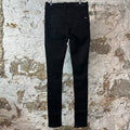 Amiri MX1 Black Leather Black Denim Jeans Sz 29