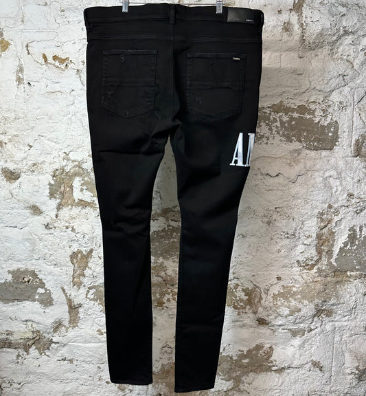 Amiri Blue Tie Dye Spell Black Denim Jeans Sz 40