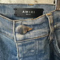 Amiri Purple Suede Core Logo Blue Denim Jeans Sz 32 DS