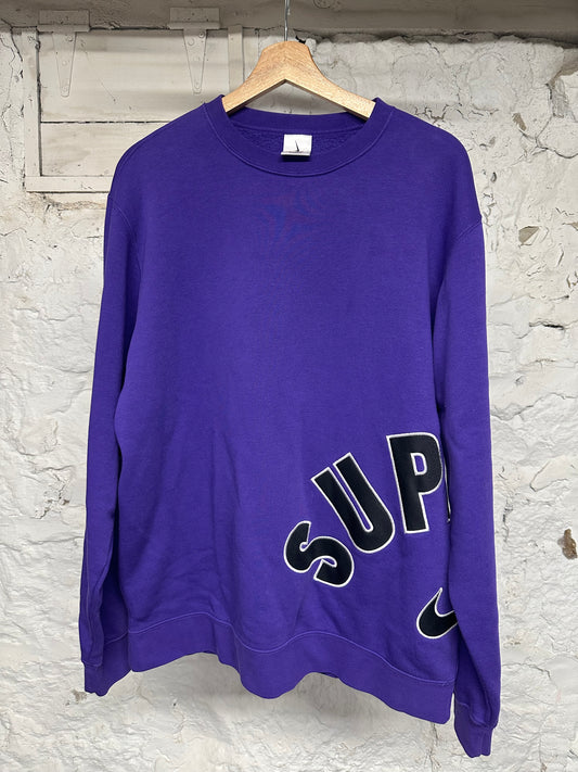 Supreme x Nike Purple Arc Crewneck Sz L